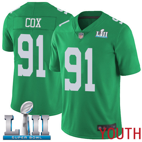 Youth Philadelphia Eagles 91 Fletcher Cox Limited Green Rush Vapor Untouchable NFL Jersey Super Bowl LII